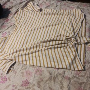 Yellow and White stripped girl TShirt